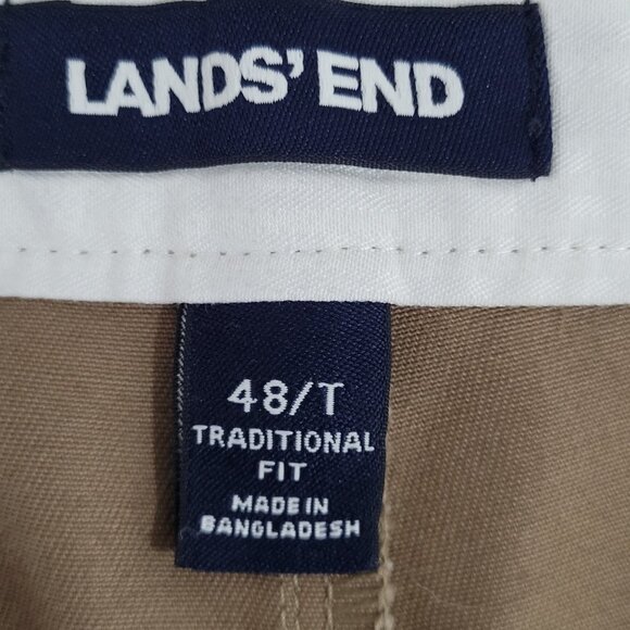 Lands' End Tan 100% Cotton Traditional Fit Straight Leg Chino Pants 48/T (48x31) - Picture 3 of 14